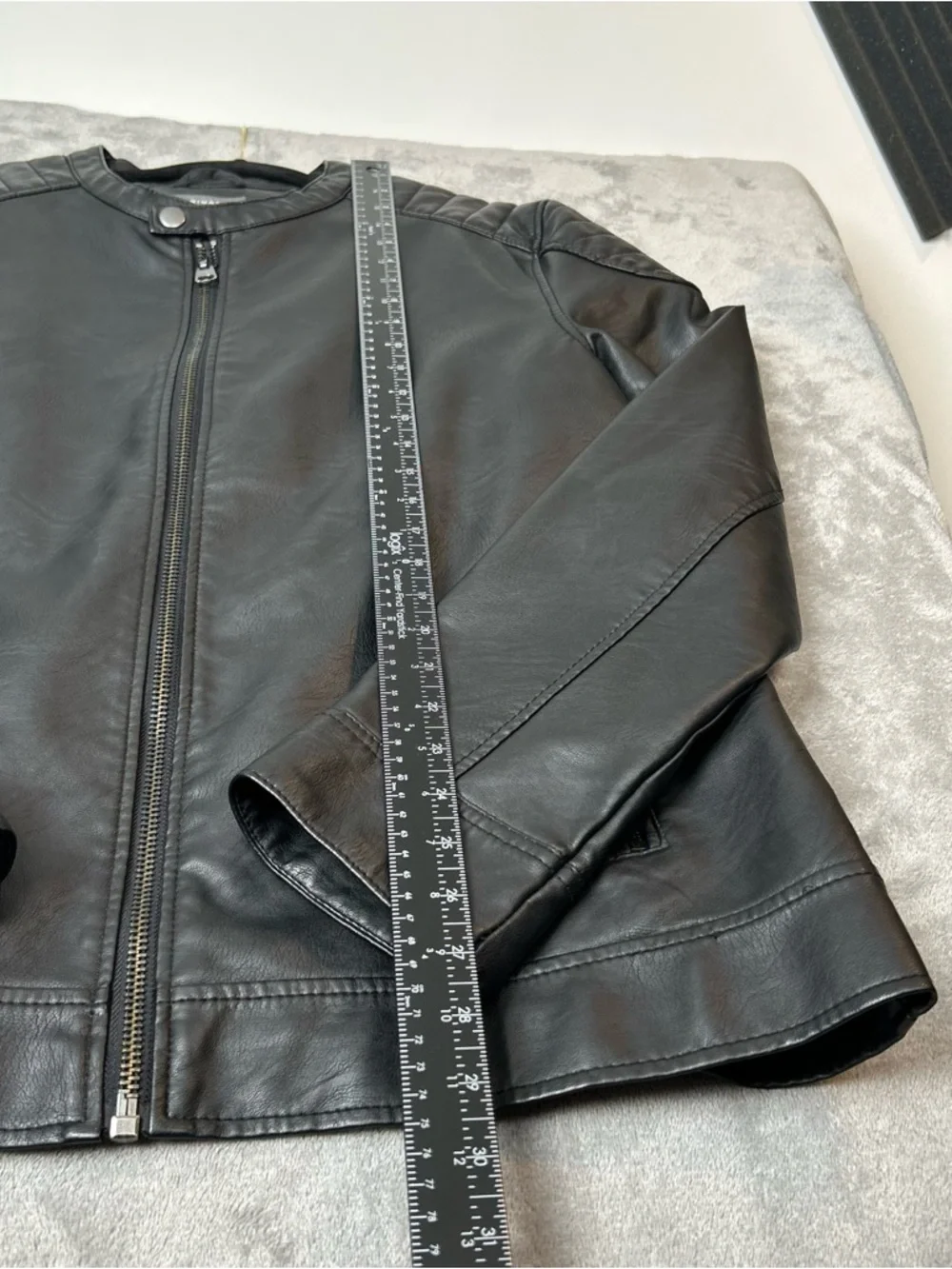Primark Men’s Jacket Black Faux Leather Moto Biker Jacket Size Extra Large XL - Picture 9 of 16